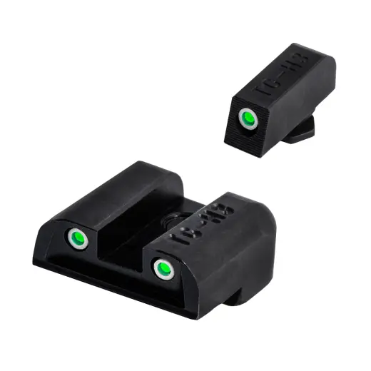 Mířidla TRUGLO TRITIUM GLOCK LOW SET Tritiová mířidla Truglo Tritium pro Glock 17/17L, 19/17X, 22, 23, 24, 26, 27, 33, 35, 39, 45 (kromě modelů M.O.S.) dokáží zacílit i v naprosté tmě bez baterií i nasvícení. Ocelová konstrukce, kompatibilní se standardními pouzdry.