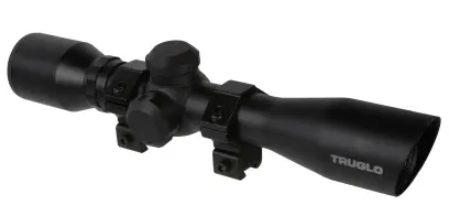 Puškohled TRUGLO 4x32 Compact je vhodný pro vzduchové i malorážkové zbraně. Typ záměrné osnovy: Duplex Reticle. Včetně 3/8" montážních kroužků a krytu objektivu.