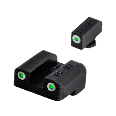 Tritiová mířidla Truglo Tritium pro Glock 42, 43/43X a 48 (kromě modelů M.O.S.) dokáží zacílit i v naprosté tmě. Tritium nepotřebuje baterie ani nasvícení. Ocelová konstrukce, kompatibilní se standardními pouzdry.