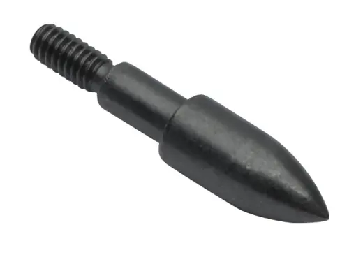Šroubovací hrot NAP PRACTICE BULLET POINT. Precizně opracovaný ocelový hrot.  Průměr 9/32" (7,14 mm). Hmotnost 100 grainů. 12 kusů v balení.