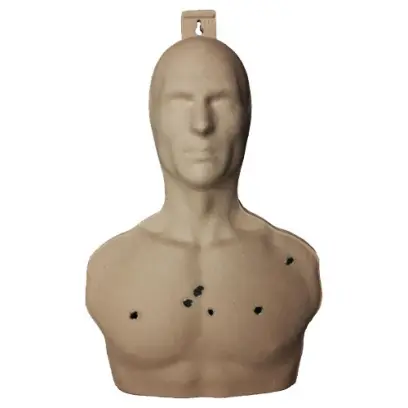 3D TORSO TARGET. Terč postavy ideální pro nácvik střelby na cíl i simulaci reálných situací. Terč zobrazuje obličej s trupem a je vybaven praktickým držákem pro zavěšení. Balení obsahuje 3 ks.