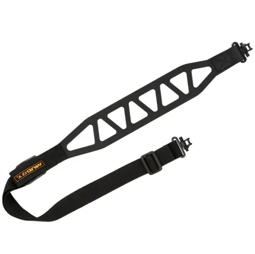Ultralehký ergonomický řemen MUDDY SKYLINE ULTRA-LIGHT z odolného Hypalonu s nastavitelnou délkou, rychloupínací QD montáží a protiskluzovou úpravou. Šíře 3,2 cm. Černá barva.