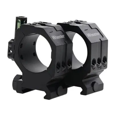 Dvoudílné montážní kroužky WHEELER 2 PIECE PICATINNY SCOPE RINGS s integrovanou vodováhou pro pevné uchycení optiky na Picatinny lištu. Průměr tubusu 30 mm, vysoký profil.