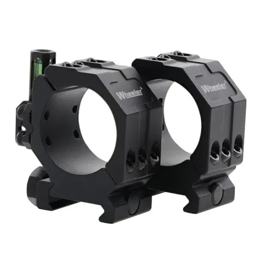 Montážní kroužky Picatinny s integrovanou libelou – 34mm, střední Dvoudílné montážní kroužky WHEELER 2 PIECE PICATINNY SCOPE RINGS s integrovanou vodováhou pro pevné uchycení optiky na Picatinny lištu. Průměr tubusu 34 mm, střední profil.