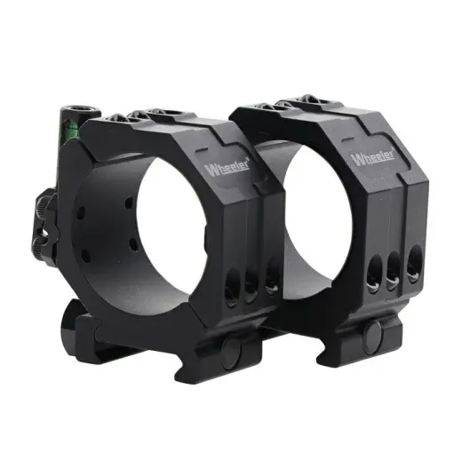 Dvoudílné montážní kroužky WHEELER 2 PIECE PICATINNY SCOPE RINGS s integrovanou vodováhou pro pevné uchycení optiky na Picatinny lištu. Průměr tubusu 34 mm, nízký profil.
