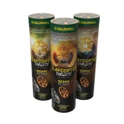 Ekologické a lehké terče pro ruční elektrický vrhač holubů Caldwell ClayCopter. Odolnější vůči poškození než klasické hliněné terče. Výrazná oranžová Hi-Viz barva. Průměr 90 mm, balení 50 ks.