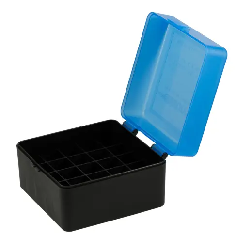 Krabička na brokové náboje ráže 12 (25 nábojů) - 12GA 3" Pevná plastová krabička Berry’s na 25ks brokových nábojů ráže 12. Ideální pro transport a skladování nábojů. Stohovatelná, průhledné výklopné víko pro snadnou kontrolu obsahu.