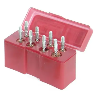 Profesionální 8dílná sada bronzových vytěrákových kartáčků Tipton pro čištění pistolí v rážích .22 až .480. Kalibrově přesné kartáčky v pevné krabičce pro důkladné a šetrné čištění vývrtu hlavně.