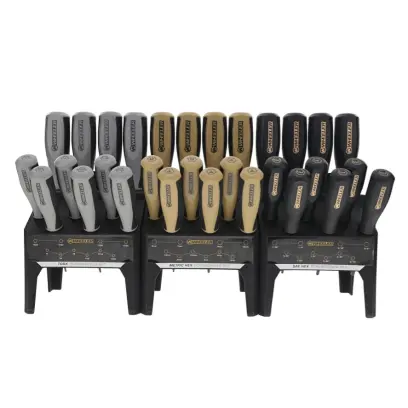 Velká sada 30 šroubováků SAE Hex, metrických Hex a Torx v praktickém stolním organizéru. Rukojeti jsou barevně odlišené a označené velikostí pro rychlou identifikaci. Perfektní sada do každé dílny.