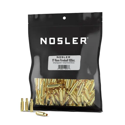 Nábojnice Nosler Bulk Unprimed Brass ráže .17 Remington Fireball pro velkoobjemové ruční přebíjení nábojů, munice, střeliva (100 ks).