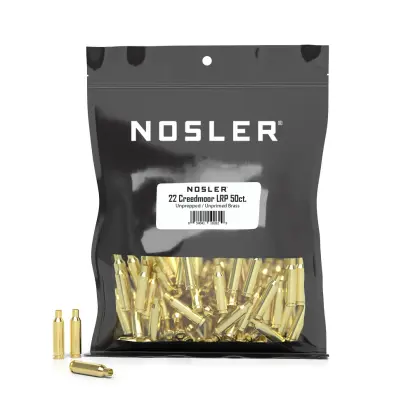 Nábojnice Nosler Bulk Unprimed Brass ráže .22 Creedmoor pro velkoobjemové ruční přebíjení nábojů, munice, střeliva (50 ks).