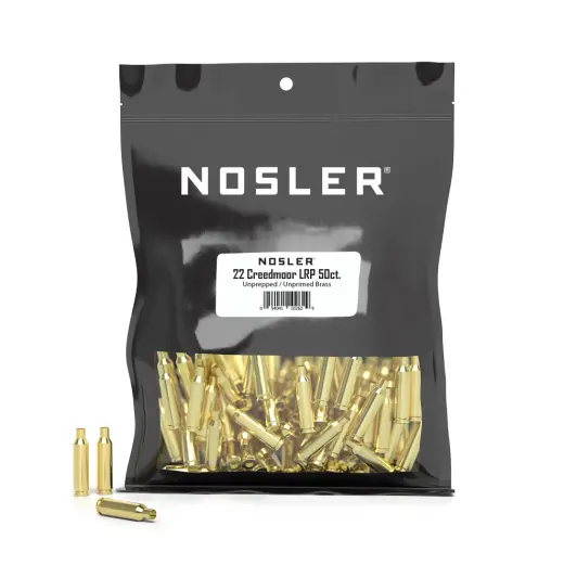 Nábojnice Nosler Bulk Unprepped Brass .22 Creedmoor (50 ks) Nábojnice Nosler Bulk Unprimed Brass ráže .22 Creedmoor pro velkoobjemové ruční přebíjení nábojů, munice, střeliva (50 ks).