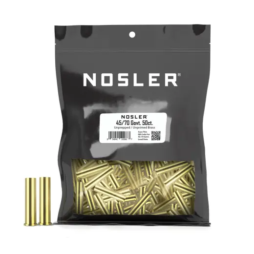 Nábojnice Nosler Bulk Unprepped Brass .45-70 Government (50 ks) Nábojnice Nosler Bulk Unprimed Brass ráže .45-70 Government pro velkoobjemové ruční přebíjení nábojů, munice, střeliva (50 ks).