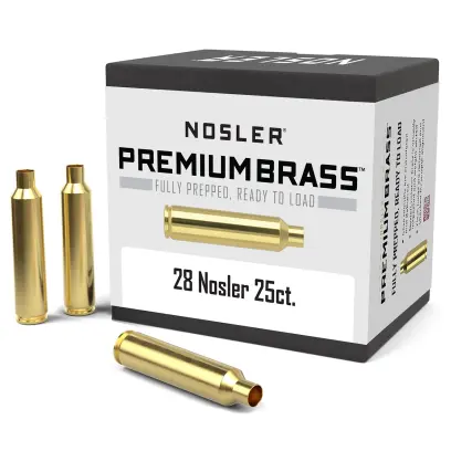Nábojnice Nosler Premium Brass ráže .28 Nosler pro přebíjení nábojů, munice, střeliva (25ks).