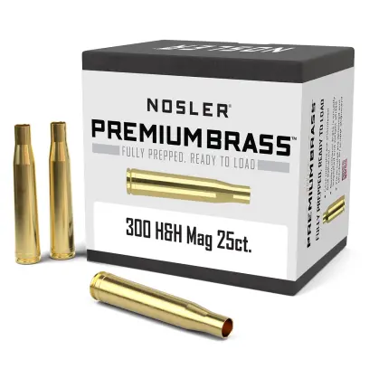 Nábojnice Nosler Premium Brass ráže .300 H&H Magnum pro přebíjení nábojů, munice, střeliva (25ks).