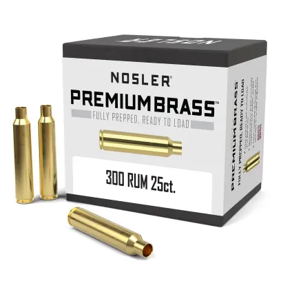 Nábojnice Nosler Premium Brass ráže .300 Remington Ultra Magnum pro přebíjení nábojů, munice, střeliva (25ks).