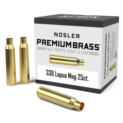 Nábojnice Nosler Premium Brass .338 Lapua Mag. (25ks) Nábojnice Nosler Premium Brass ráže .338 Lapua Magnum pro přebíjení nábojů, munice, střeliva (25ks).