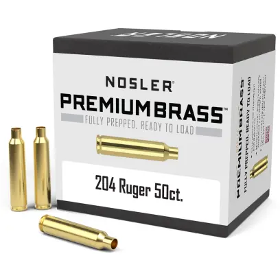 Nábojnice Nosler Premium Brass .204 Ruger (50ks) Nábojnice Nosler Premium Brass ráže .204 Ruger pro přebíjení nábojů, munice, střeliva (50ks).