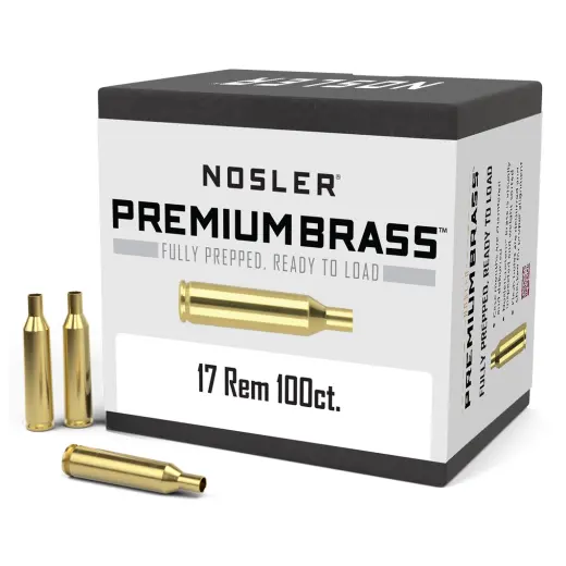 Nábojnice Nosler Premium Brass .17 Remington (100ks) Nábojnice Nosler Premium Brass ráže .17 Remington pro přebíjení nábojů, munice, střeliva (100ks).