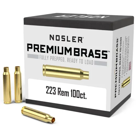 Nábojnice Nosler Premium Brass .223 Remington (100ks) Nábojnice Nosler Premium Brass ráže .223 Remington pro přebíjení nábojů, munice, střeliva (100ks).