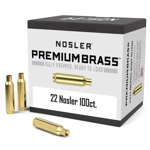 Nábojnice Nosler Premium Brass ráže .22 Nosler pro přebíjení nábojů, munice, střeliva (100ks).