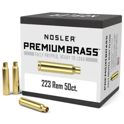 Nábojnice Nosler Premium Brass .223 Remington (50ks) Nábojnice Nosler Premium Brass ráže .223 Remington pro přebíjení nábojů, munice, střeliva (50ks).