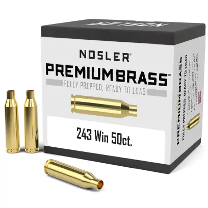 Nábojnice Nosler Premium Brass .243 Winchester (50ks) Nábojnice Nosler Premium Brass ráže .243 Winchester pro přebíjení nábojů, munice, střeliva (50ks).
