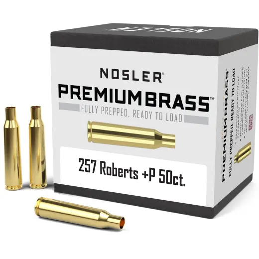Nábojnice Nosler Premium Brass .257 Roberts +P (50ks) Nábojnice Nosler Premium Brass ráže .257 Roberts +P pro přebíjení nábojů, munice, střeliva (50ks).