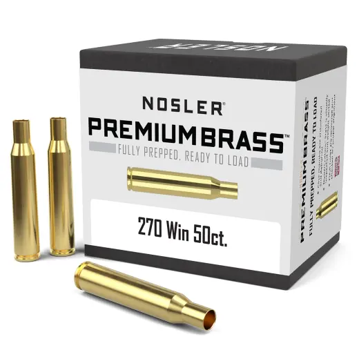 Nábojnice Nosler Premium Brass ráže .270 Winchester pro přebíjení nábojů, munice, střeliva (50ks).