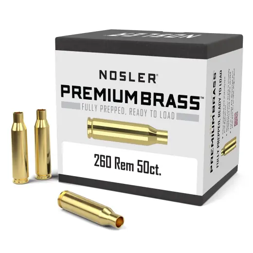 Nábojnice Nosler Premium Brass ráže .260 Remington pro přebíjení nábojů, munice, střeliva (50ks).