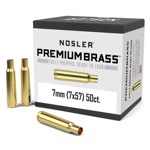 Nábojnice Nosler Premium Brass ráže 7x57 Mauser pro přebíjení nábojů, munice, střeliva (50ks).