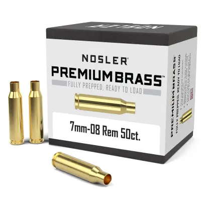 Nábojnice Nosler Premium Brass 7mm-08 Rem. (50ks) Nábojnice Nosler Premium Brass ráže 7mm-08 Remington pro přebíjení nábojů, munice, střeliva (50ks).