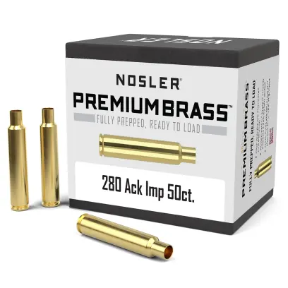 Nábojnice Nosler Premium Brass ráže .280 Ackley Improved pro přebíjení nábojů, munice, střeliva (50ks).