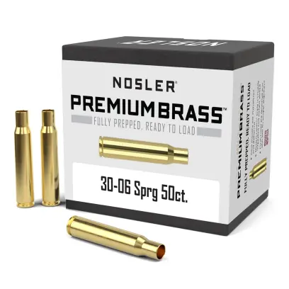 Nábojnice Nosler Premium Brass .30-06 Springfield (50ks) Nábojnice Nosler Premium Brass ráže .30-06 Springfield pro přebíjení nábojů, munice, střeliva (50ks).
