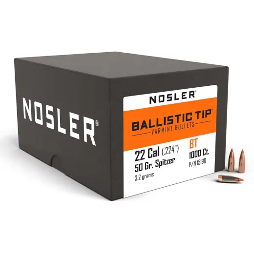 Střela Nosler Ballistic Tip Varmint .22 Cal, dia .224, 50grs (3,2g). SKU: 15190