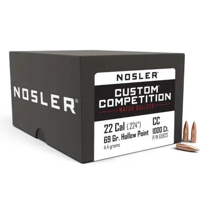 Střela Nosler Custom Competition .22 Cal, dia .224, 69grs (4,4g). SKU: 65823