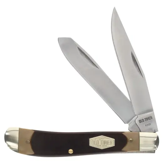 Kapesní nůž Gunstock Trapper Old Timer Klasický zavírací nůž se dvěma čepelemi z nerezové oceli (7,6 cm). Zdrsněná rukojeť s elegantními niklovými bolsterky. Lehký, spolehlivý, stylový – ideální pro každodenní nošení.