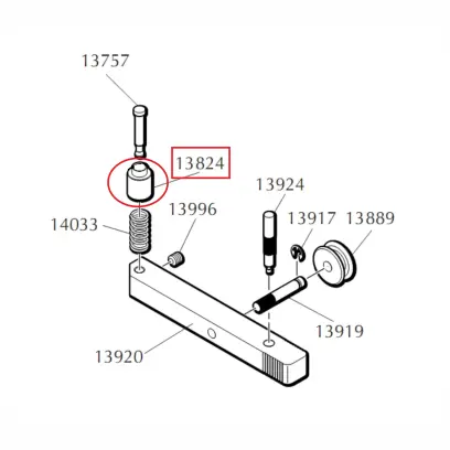 Originální náhradní díl (#13824) ramena zápalkovače pro velké zápalky přebíjecího lisu Dillon RL550 a BL550.