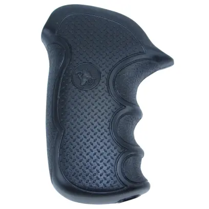 Kvalitní ergonomické střenky Pachmayr Diamond Pro Grips pro revolvery Taurus Public Defender s polymerovým rámem. Protiskluzová textura, drážky pro prsty, krytý hřbet, účinné tlumení zpětného rázu.