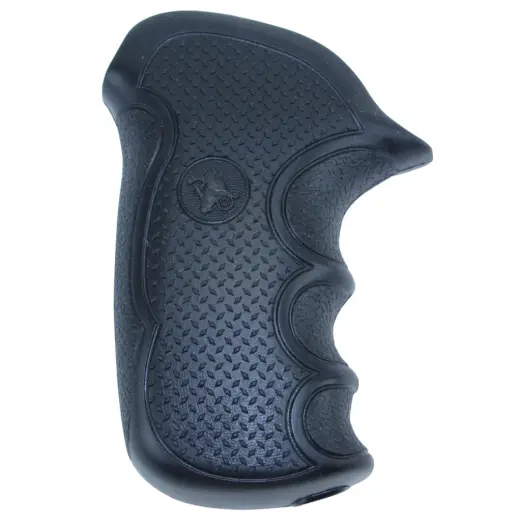 Kvalitní ergonomické střenky Pachmayr Diamond Pro Grips pro revolvery Taurus Public Defender s polymerovým rámem. Protiskluzová textura, drážky pro prsty, krytý hřbet, účinné tlumení zpětného rázu.