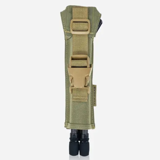 FHF Aspis Javelin Bipod Holster – Ranger Green Lehké pouzdro pro bipody SPARTAN Javelin. Upevnění na bino postroj, batoh či opasek. Rychlý přístup i v rukavicích. Kompatibilní se všemi dvojnožkami Javelin a systémem PALS. Hmotnost 67 g.