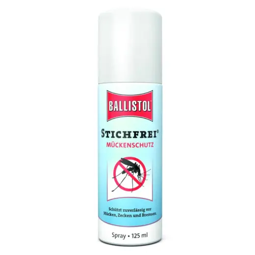 Velmi účinný repelent Ballistol Stichfrei Classic z přírodních olejů s příjemnou vůní a s UV-B filtrem. Vhodné pro dospělé i děti od 2 let. Sprej 125 ml.