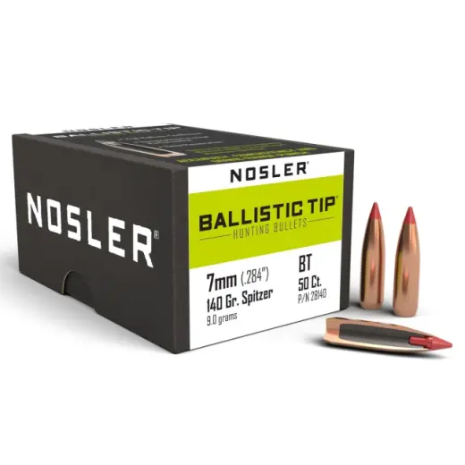 Střela Nosler Ballistic Tip Hunting 7mm, dia .284 140grs (9g). SKU: 28140