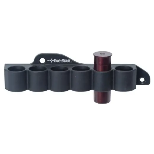 Nízkoprofilový držák na 6 brokových nábojů ráže 12 pro brokovnici Moss 500, 590 a Maverick 88. Pohotový přístup k nábojům. Rychlá montáž bez nutnosti úprav, pevná hliníková základna, odolný polymer.