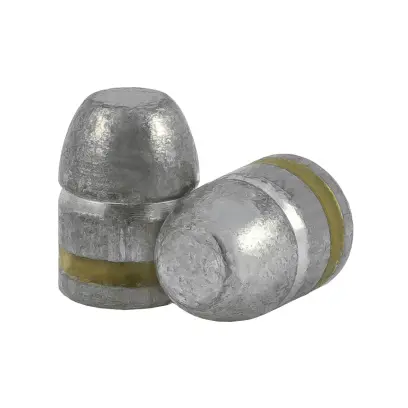 Olověné střely ARES ráže .45LC, diametr .454, hmotnost 250grs. Tvar střely RN FP BB. PB - střela je mazaná do drážky.