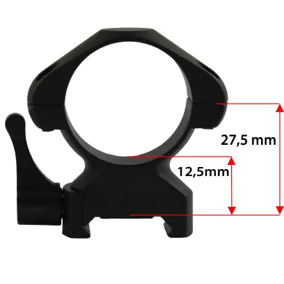 Pár ocelových rychloupínacích kroužků na optiku. Průměr kroužků 30mm, vysoké.