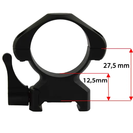 Pár ocelových rychloupínacích kroužků na optiku. Průměr kroužků 30mm, vysoké.