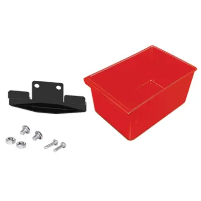 Pevná ocelová konzola a nádoba na komponenty. Perfektní jako držák střel, nábojnic či hotových nábojů.