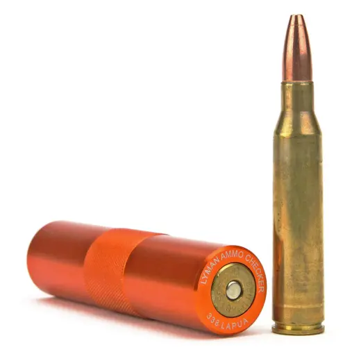 Nábojový kalibr Lyman – 338 Lapua Mag Nenechte záseky zkazit Vaše závody! Kontrolujte rozměry svých nábojů. Lyman Ammo Checkers single caliber.