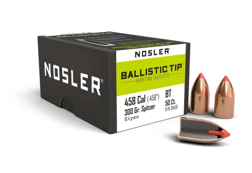 Střela Nosler Ballistic Tip Hunting cal .458, dia .458, 300grs (19,4g). SKU: 31456